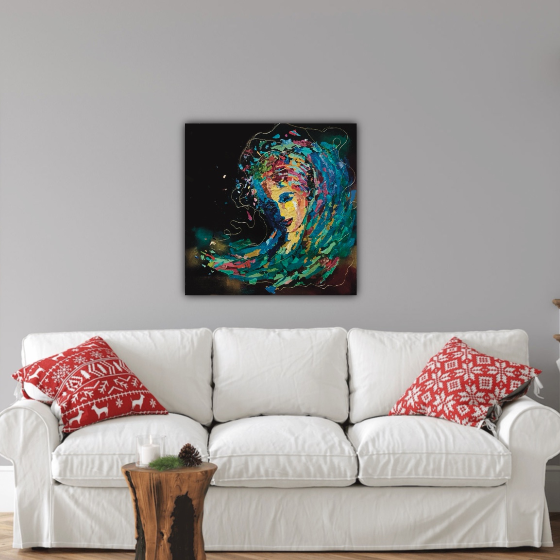 24” x 24” Raidance Unbound. Acrylic / Mixed Media on Gallery Canvas